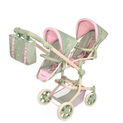 Poussette de poupée Chaise jumelle multiposition pliable avec sac Botanic DeCuevas 90868