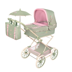 Poussette de poupée Reborn pliable avec poignée réglable et ombrelle Botanic DeCuevas 82068