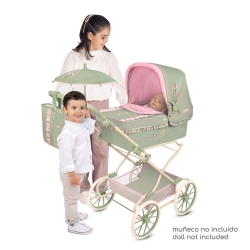 Poussette de poupée Reborn pliable avec poignée réglable et ombrelle Botanic DeCuevas 82068 | DeCuevas Toys