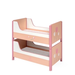 Lits Superposés Convertible en Bois pour Poupées Tulipe avec Matelas DeCuevas 54274