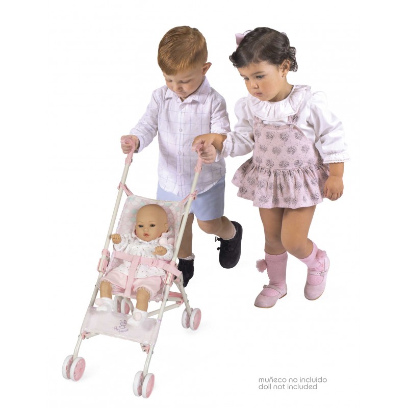 Poussette Double Pliante Pour Poupée – Ocean Fantasy DeCuevas – 75 X 48 X 70 Cm – Harnais, Poche Arrière – Dès 3 Ans (poupées Vendues Séparément)
